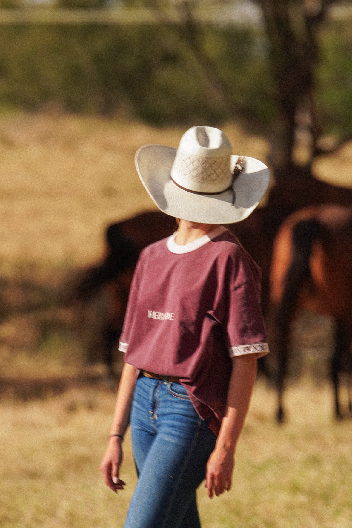 PRE ORDER - Oversized Reba Rae Maroon Tee - Expected to ship mid to late Feb 26 image 0