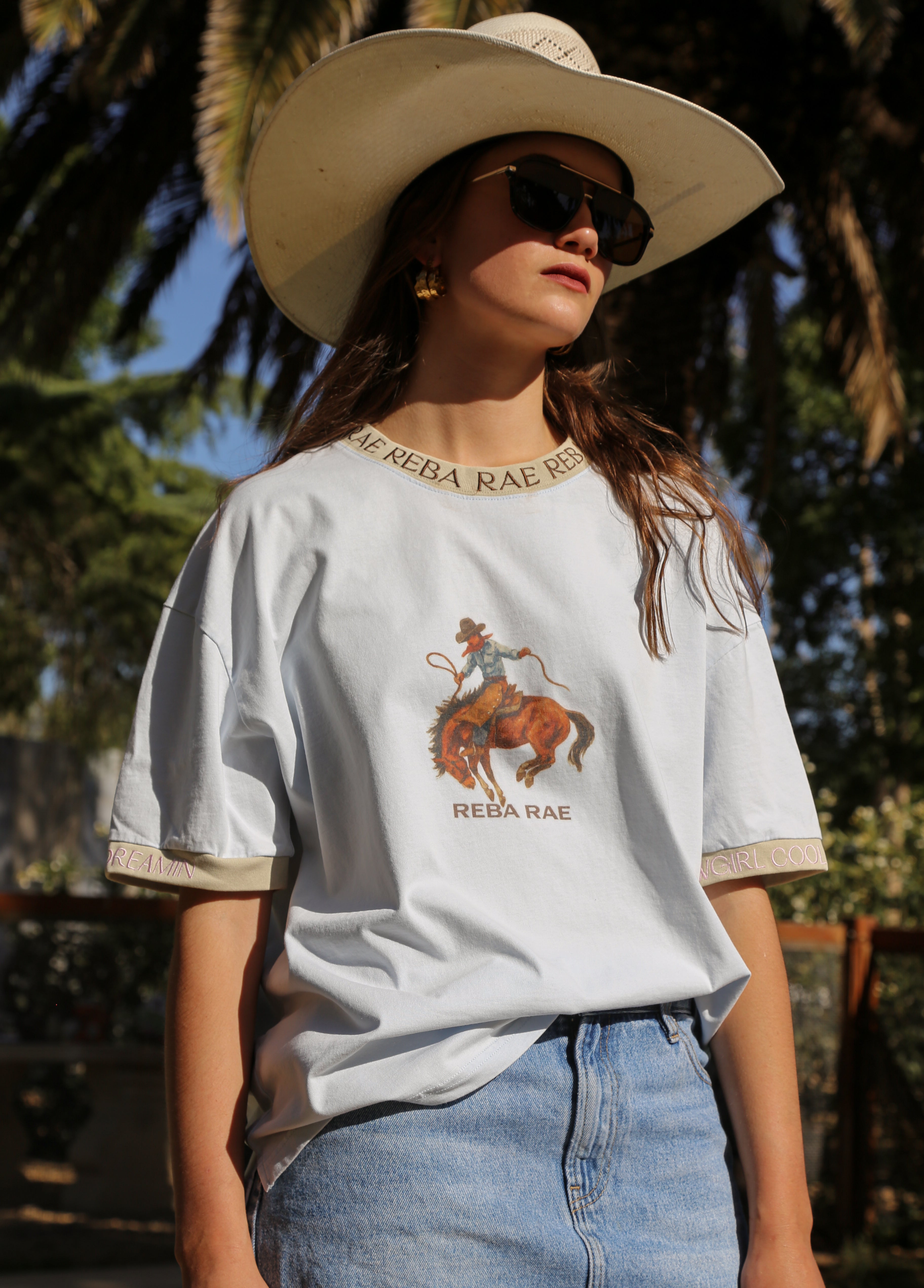 PRE-ORDER - Oversized Reba Rae Blue Cowboy Tee - Expected to ship late Feb 26 image 1