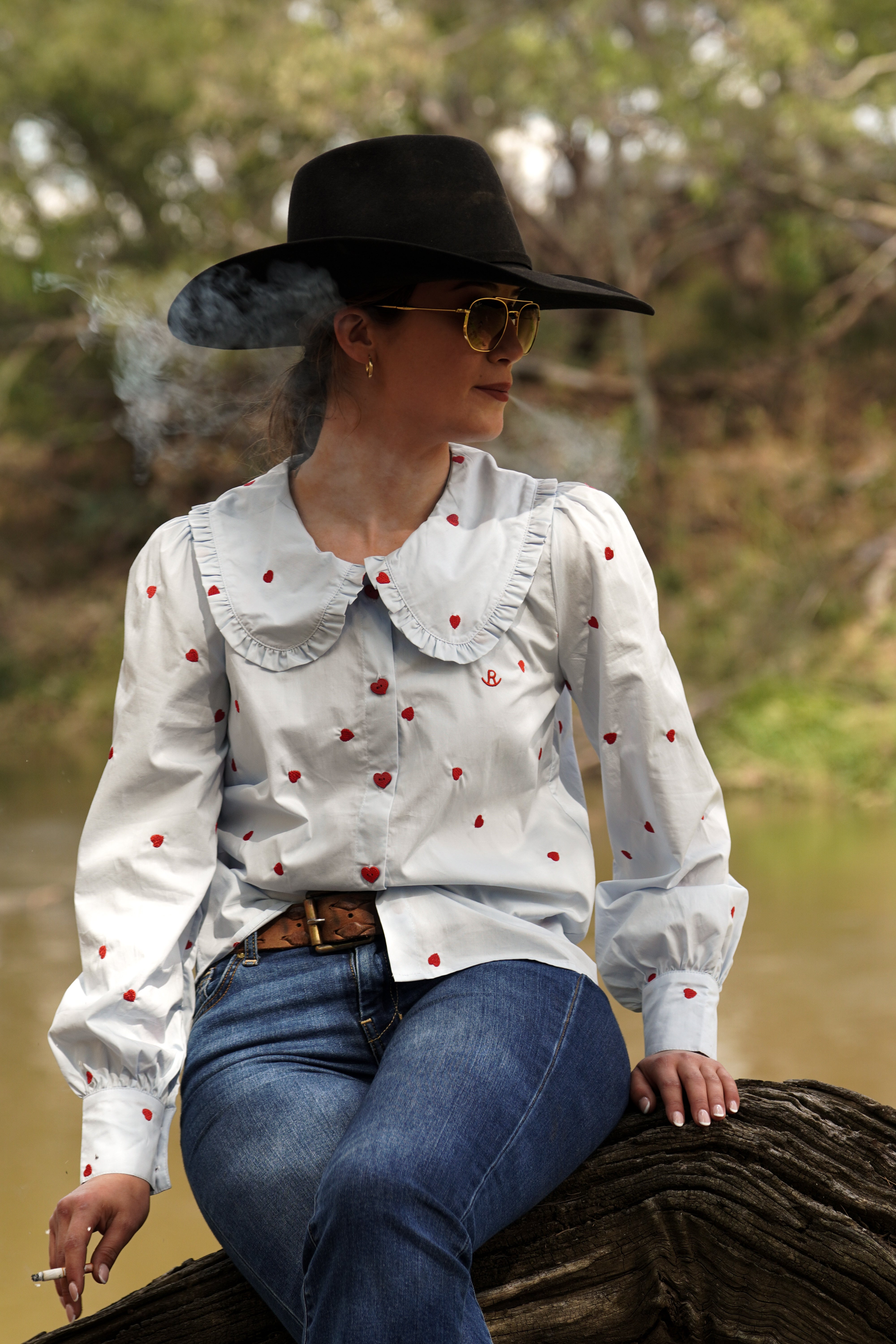 Love Blue Heart Fun Collar Gal - Relaxed Fit image 0