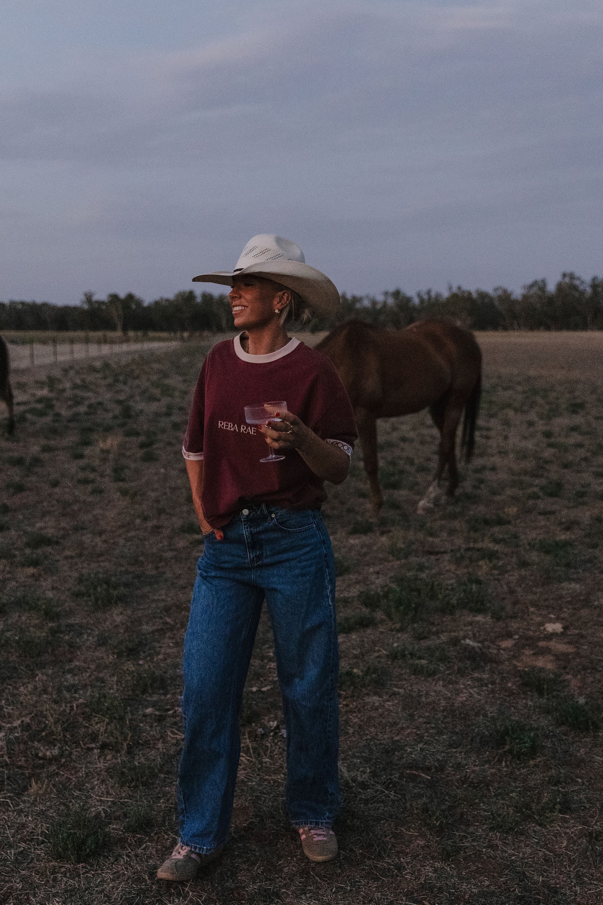Oversized Reba Rae Maroon Tee