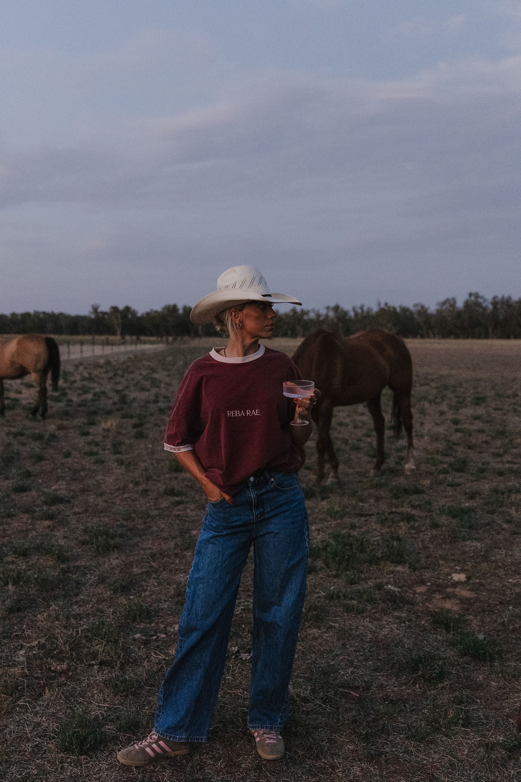 Oversized Reba Rae Maroon Tee