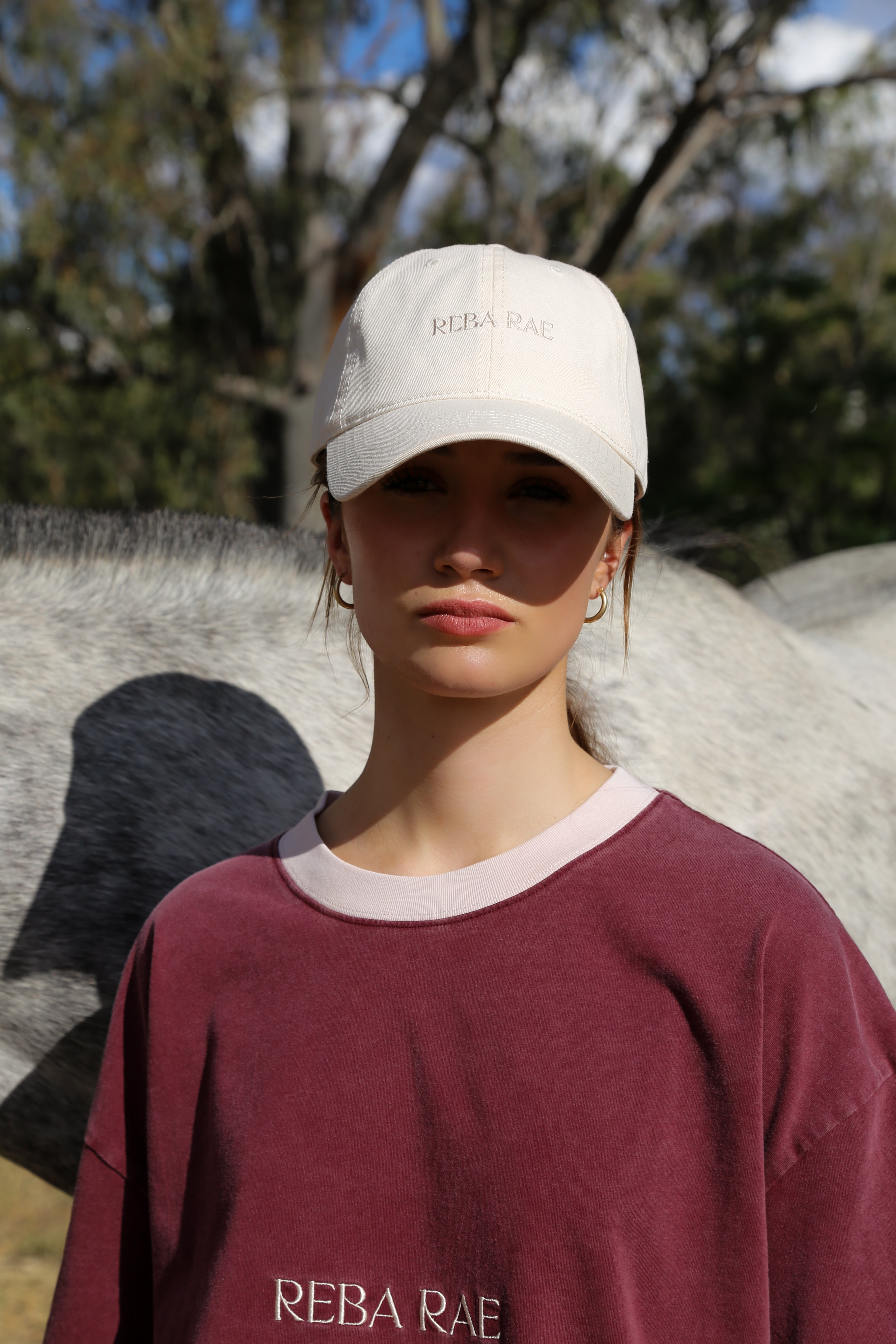 Cream Baseball Cap ~ Reba Rae image 0