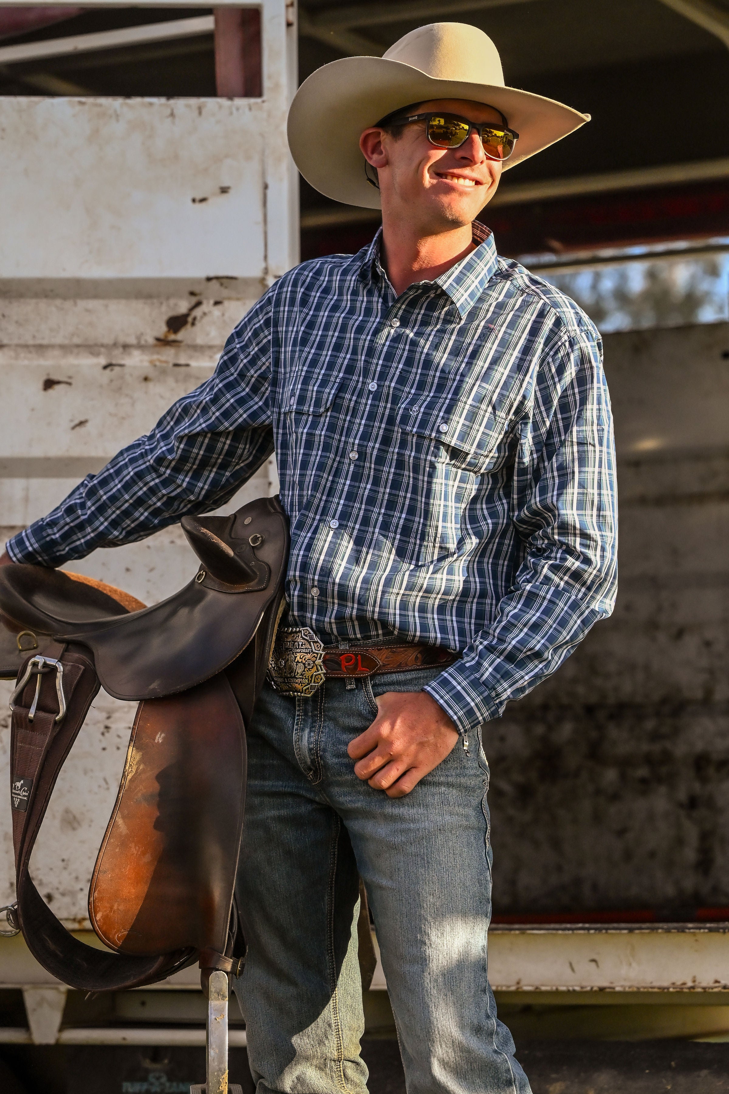 Lads Shirt - Green and Blue Plaid image 0