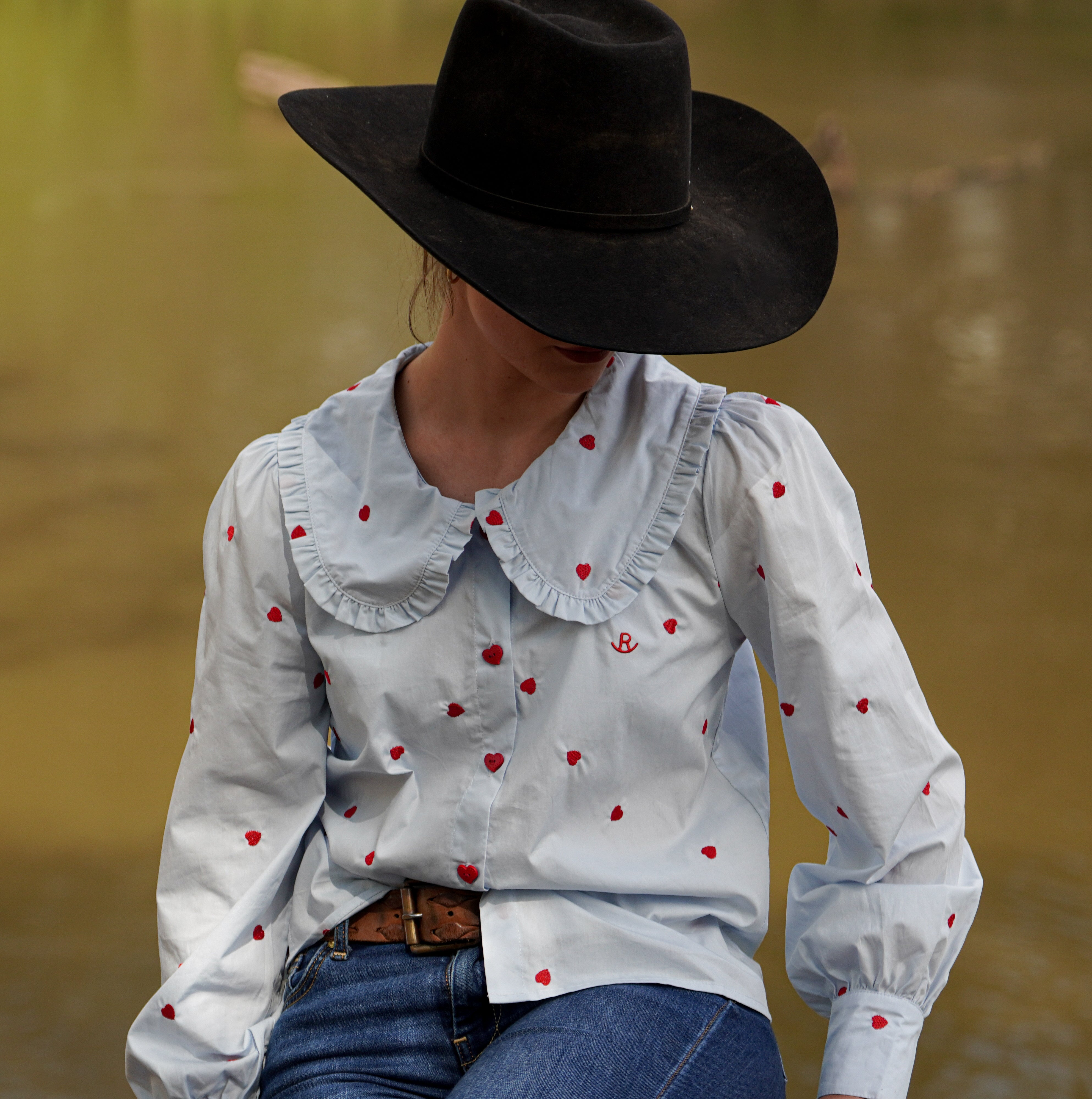 Love Blue Heart Fun Collar Gal - Relaxed Fit image 1