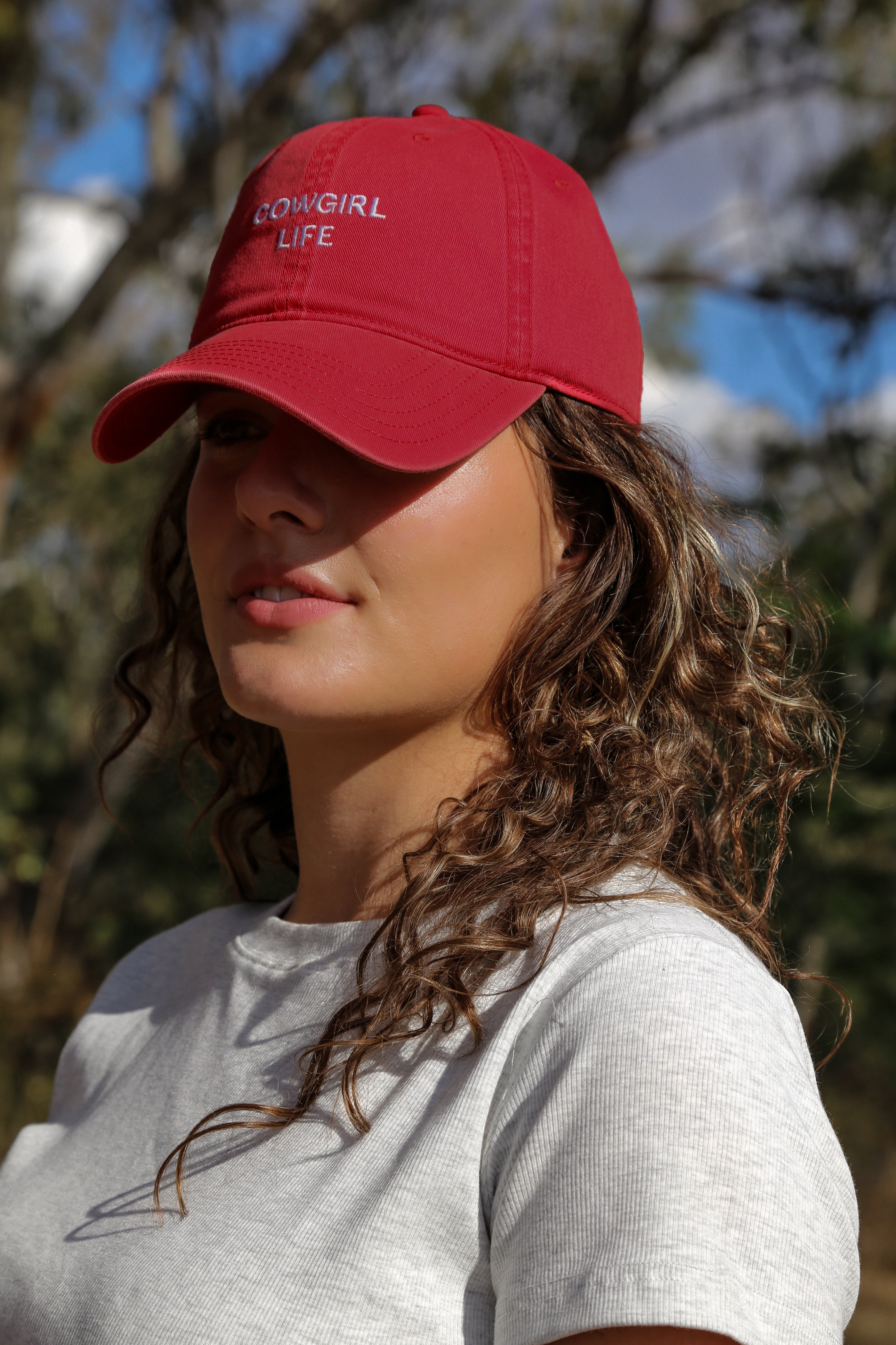Washed Red Baseball Cap ~ Cowgirl Life image 0